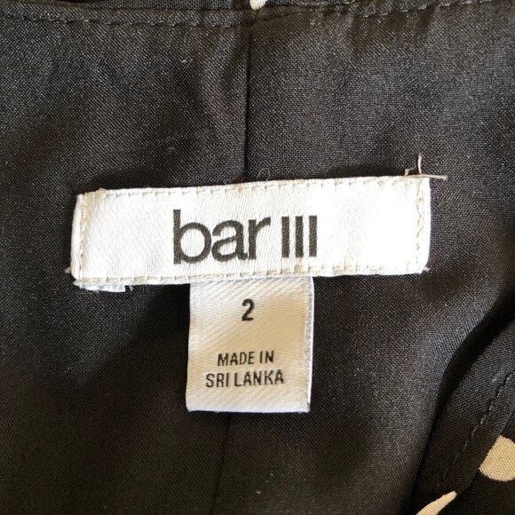 Bar III Black Polka Dot Wrap Dress with Modesty Hook & Eye Closure - Picture 9 of 13